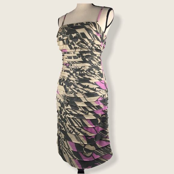 Tiered pink/gray  Dress by JS collections size   8 - Picture 1 of 8